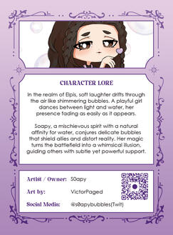 Soapy Trading Card - Back View, Lore Soapy Trading Card - Back View, Lore